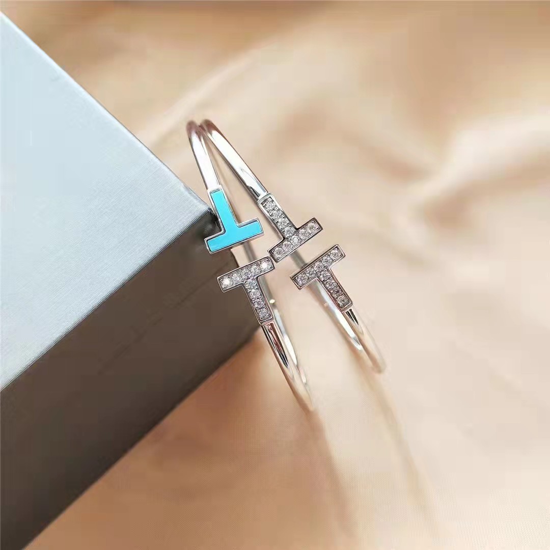 Tiffany T Diamond Wire Bracelet white Gold