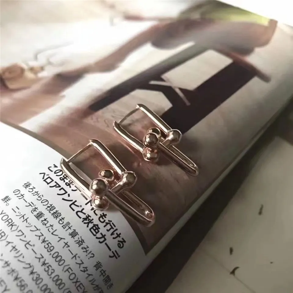 Tiffany Hardwear Link Earrings Silver/Rose Gold/Yellow Gold Personalized Birthday Gift Sale Italy 38087959/38087983