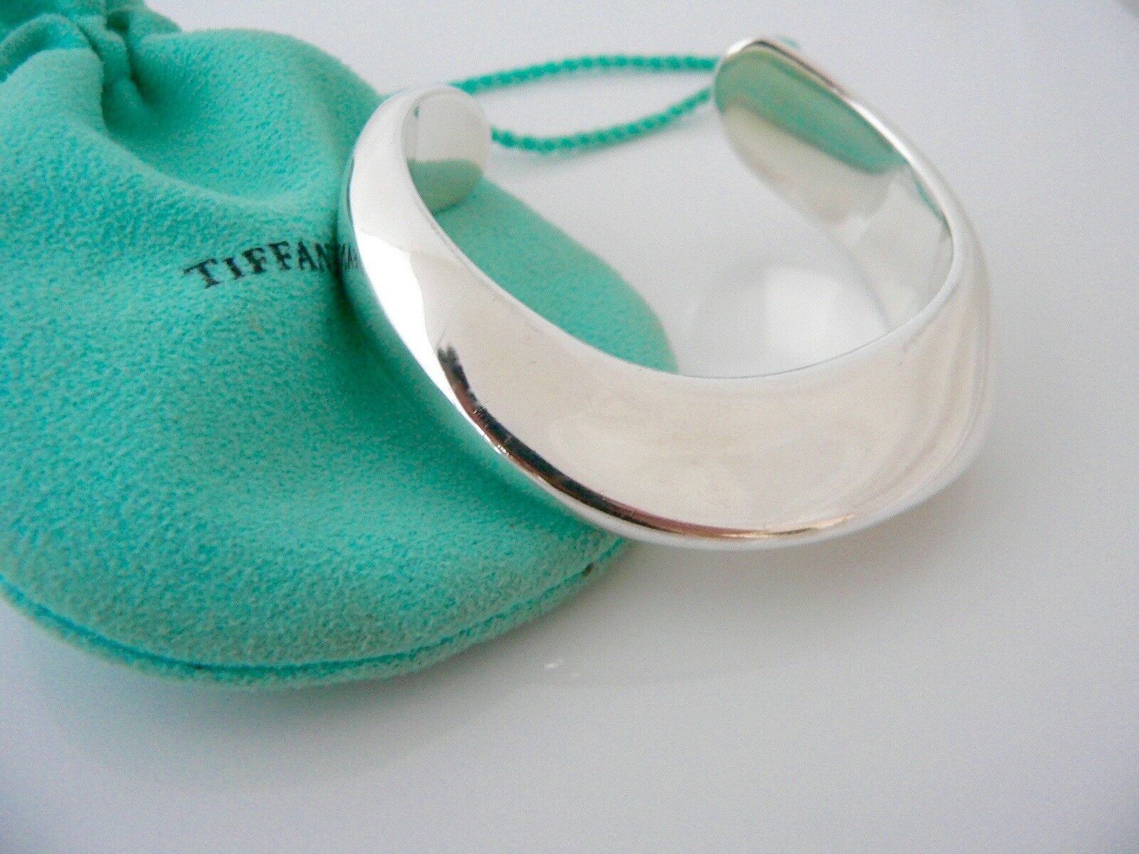 Tiffany & Co Silver Peretti Wave Swirl Cuff Bracelet Bangle Gift Pouch Love Rare
