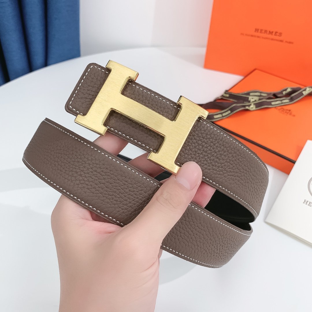 Hermes H Belt Buckle & Reversible Brown For Women, Women Belt 380MM