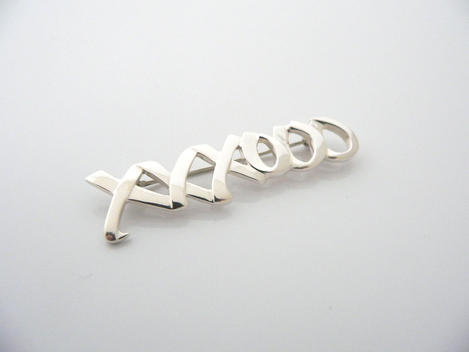 Tiffany & Co Silver Picasso XO Love Hugs Kisses Medium Brooch Pin Gift Rare