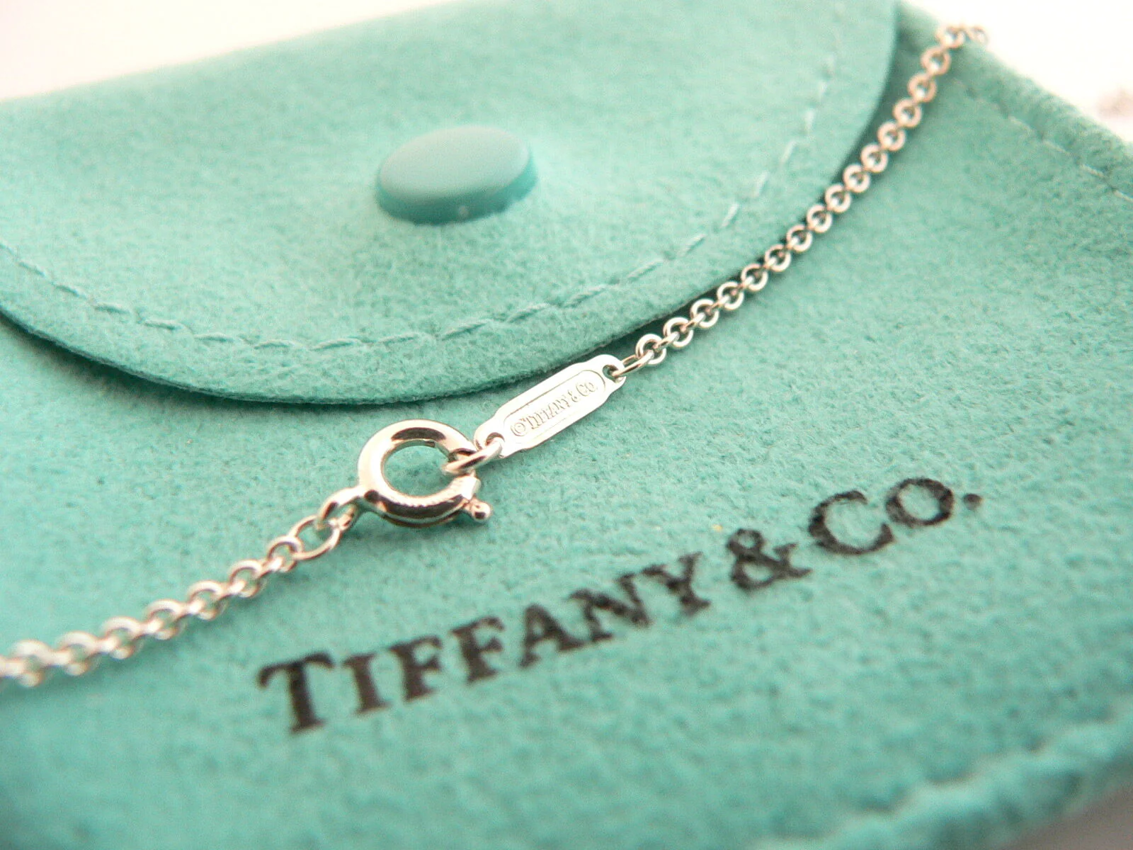 Tiffany & Co Silver Crystal Star Necklace Large Pendant 18 In Chain Gift Pouch