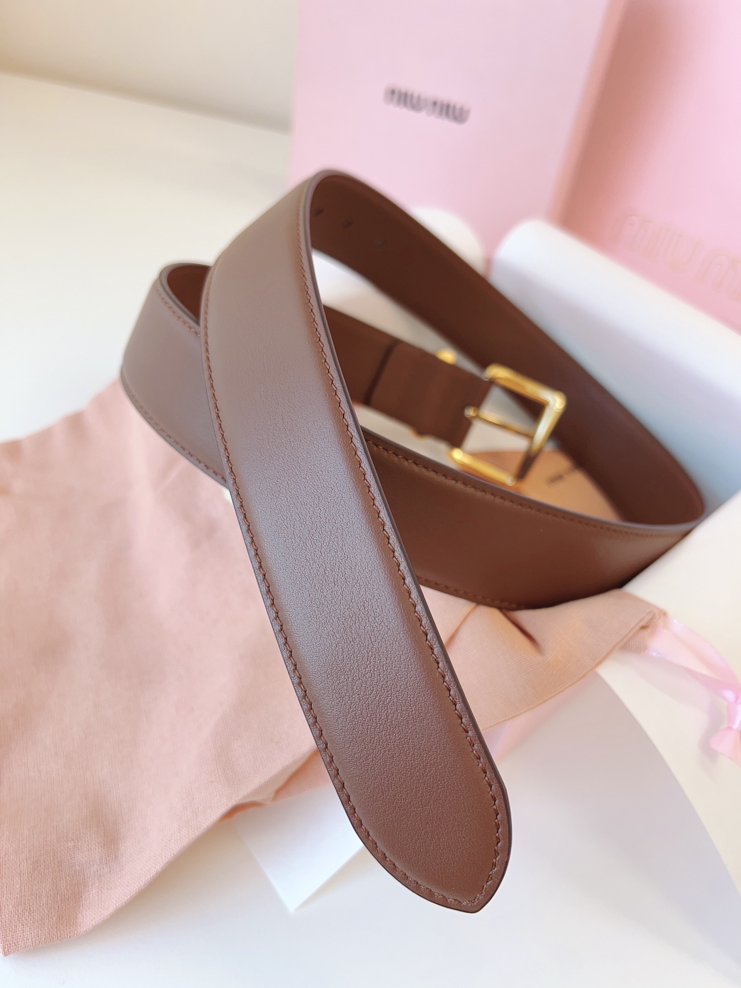 MiuMiu Leather Belts 1:1 Mirror Version