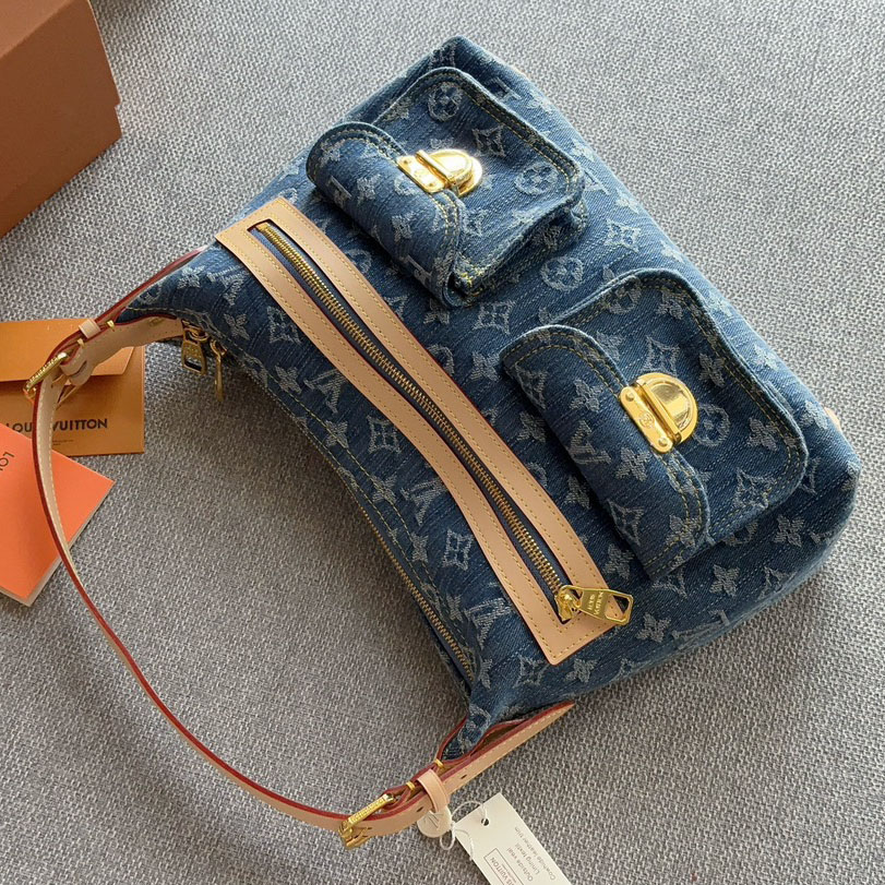 Louis Vuitton LV Baggy Denim Shoulder Bag Handbag(Replica)