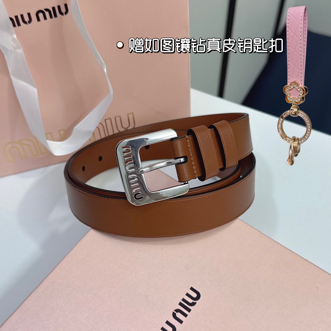 MiuMiu Leather Belts 1:1 Mirror Version