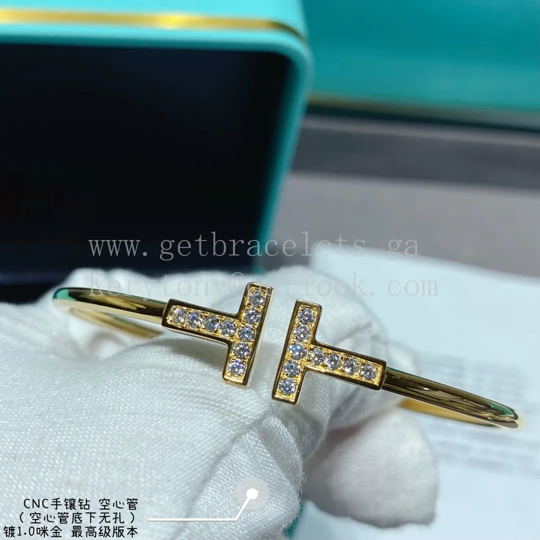 Tiffany Diamond Wire Braceletin White Gold/Yellow Gold/Rose Gold