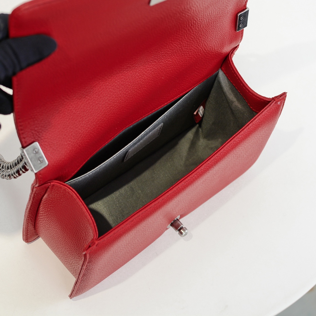 Chanel Leboy litchi or lychee pattern Shoulder Bag Handbag