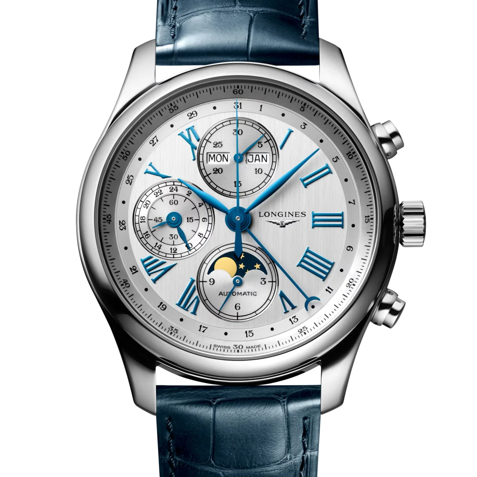 Masters Silver Blue Moon 42mm Watch L2.773.4.71.2