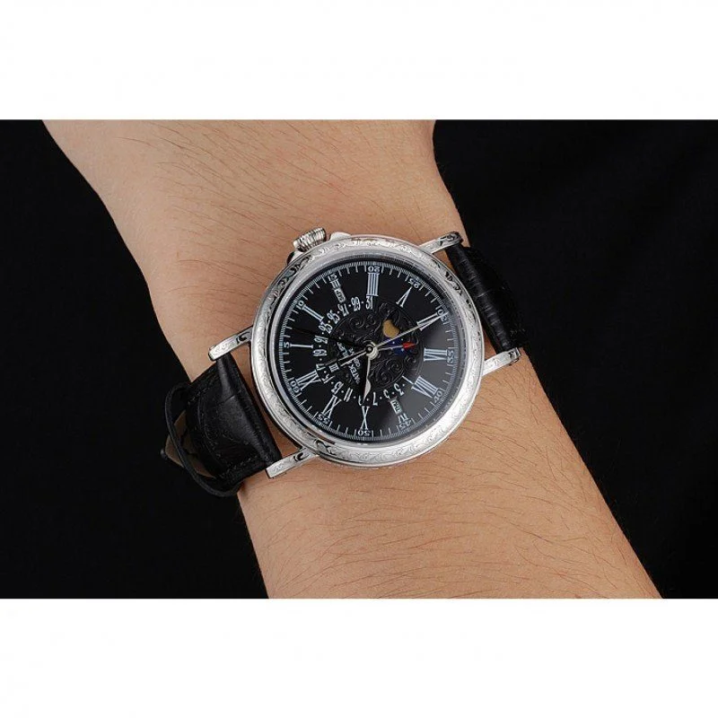 Perpetual Calendar Dial Black 40 mm, Stainless Steel