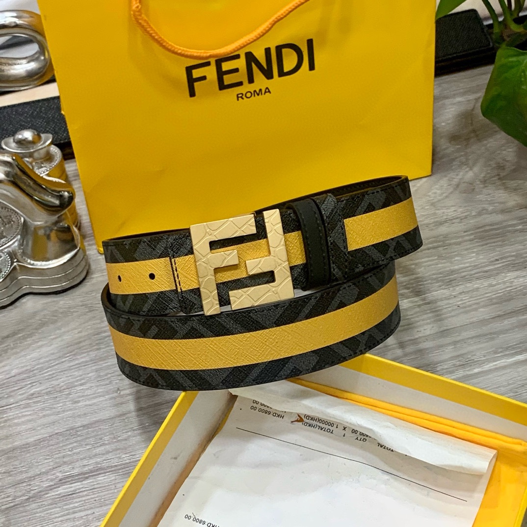 Fendi Leather Belts 1:1 Mirror Version