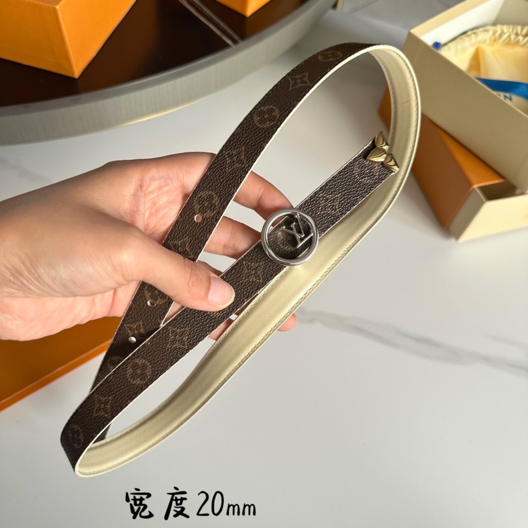 Louis Vuitton LV Leather Belts 1:1 Mirror Version