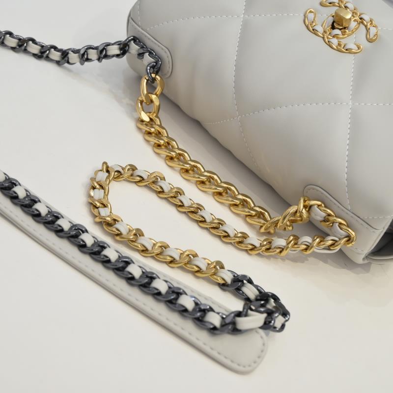 Chanel Lambskin Quilted Small 19 Flap Shoulder Bag Handbag