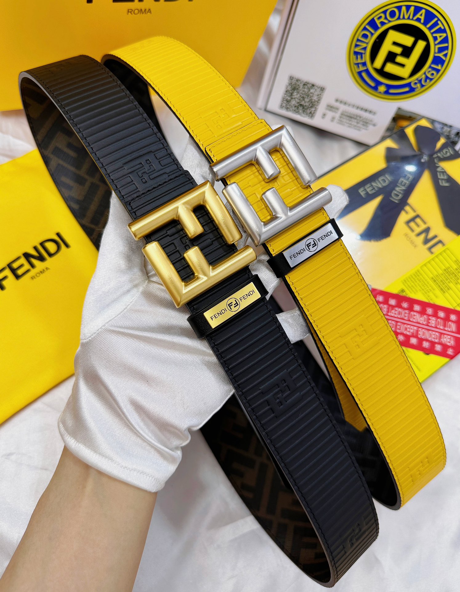 Fendi Leather Belts 1:1 Mirror Version