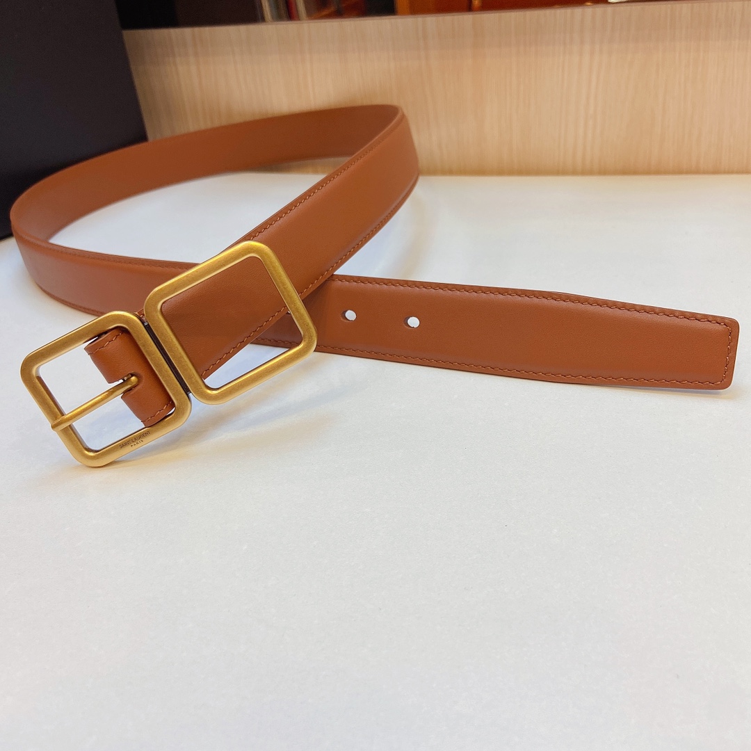 YSL Saint Laurent Leather Belts 1:1 Mirror Version
