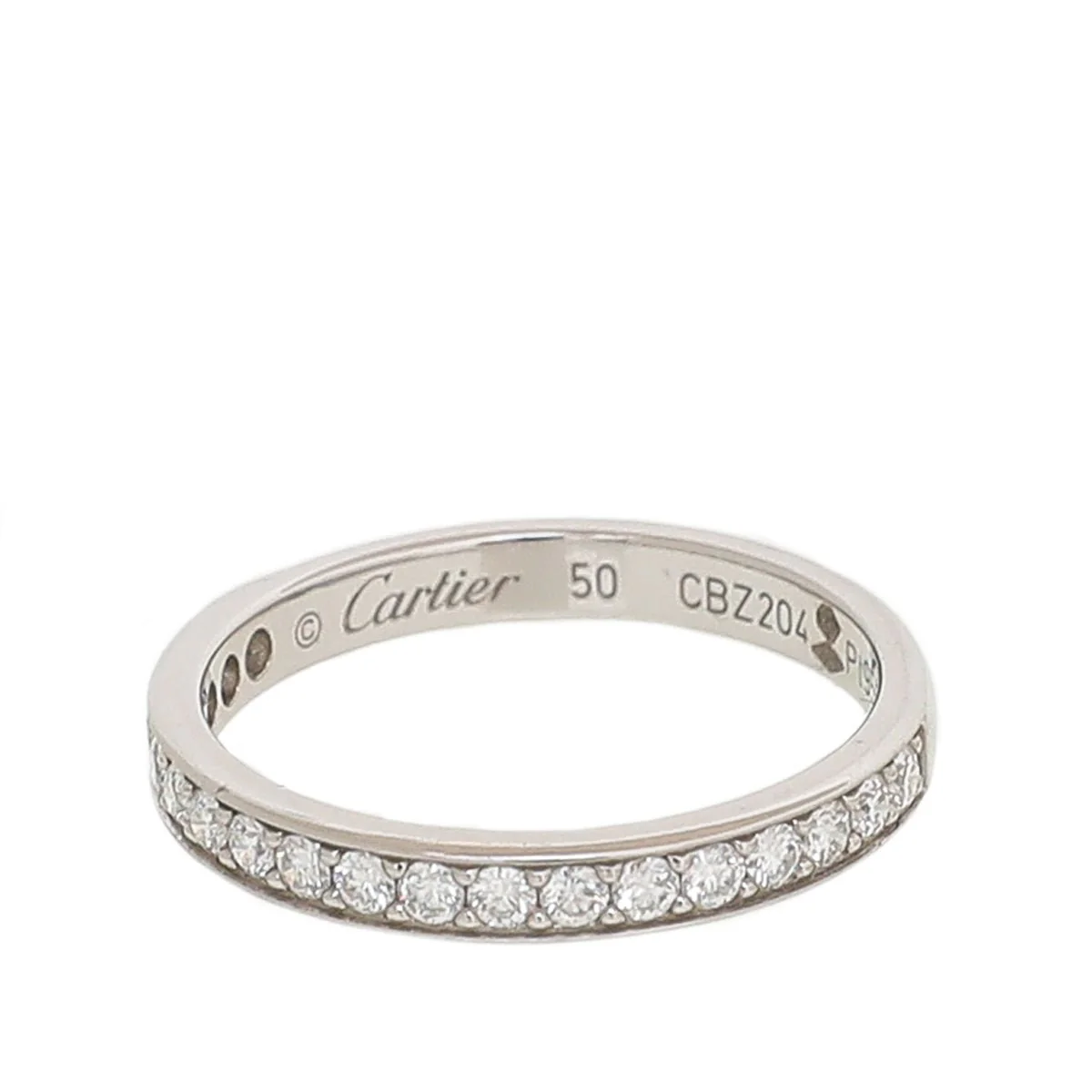 Cartier Platinum W- 19 Diamonds Band Ring 50