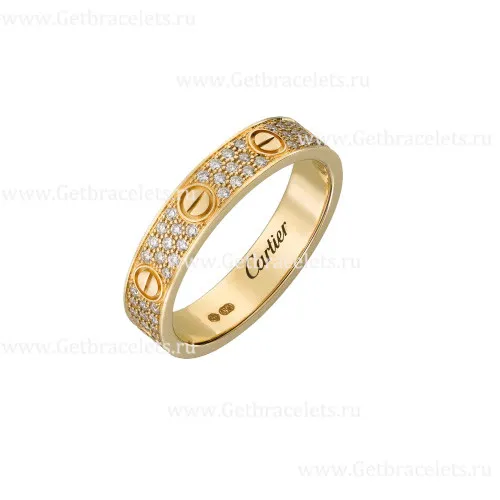 Replica Cartier Love Wedding Band With Diamond-Paved Yellow Gold B4083300