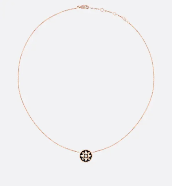ROSE DES VENTS NECKLACE, Black Onyx, Rose Gold