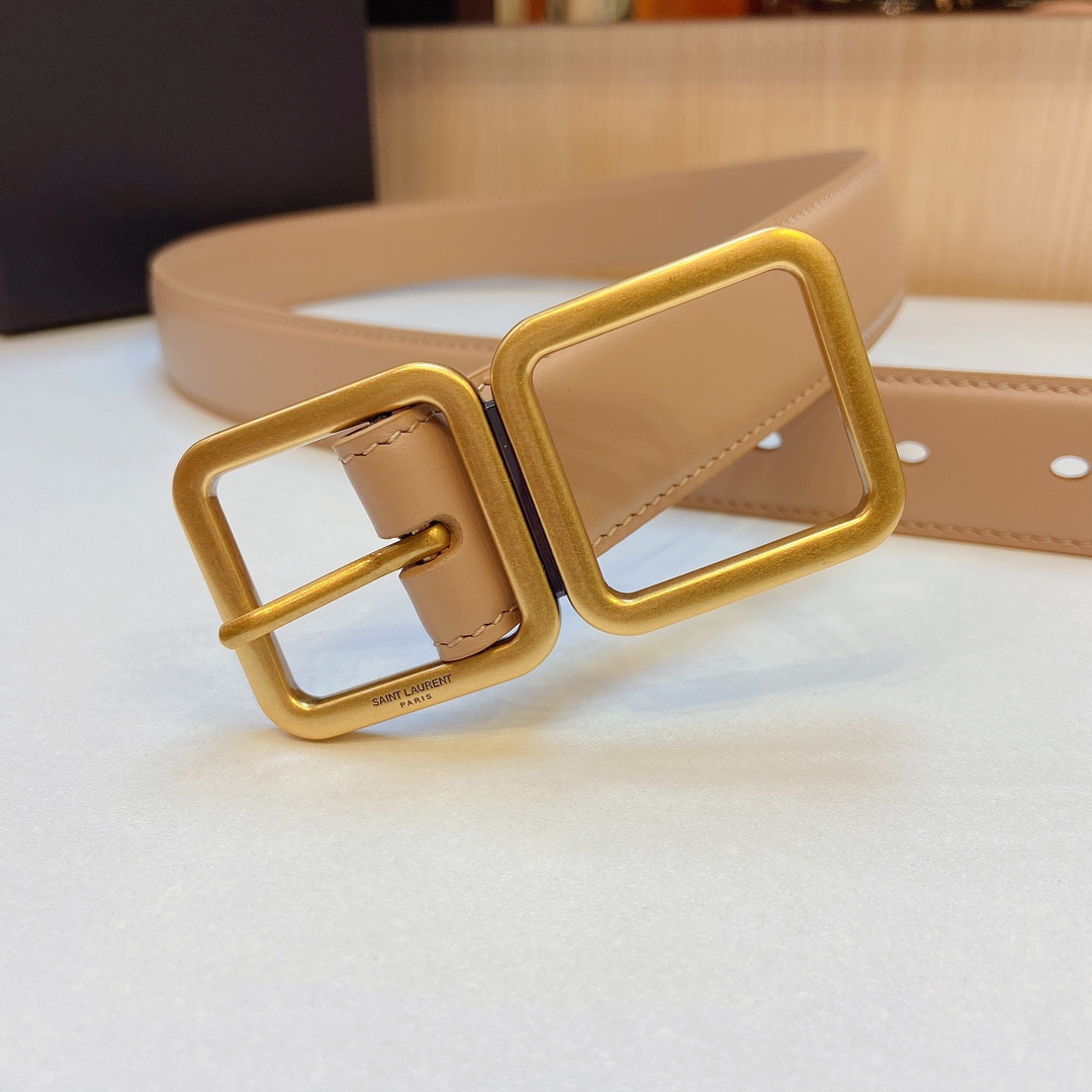 YSL Saint Laurent Leather Belts 1:1 Mirror Version