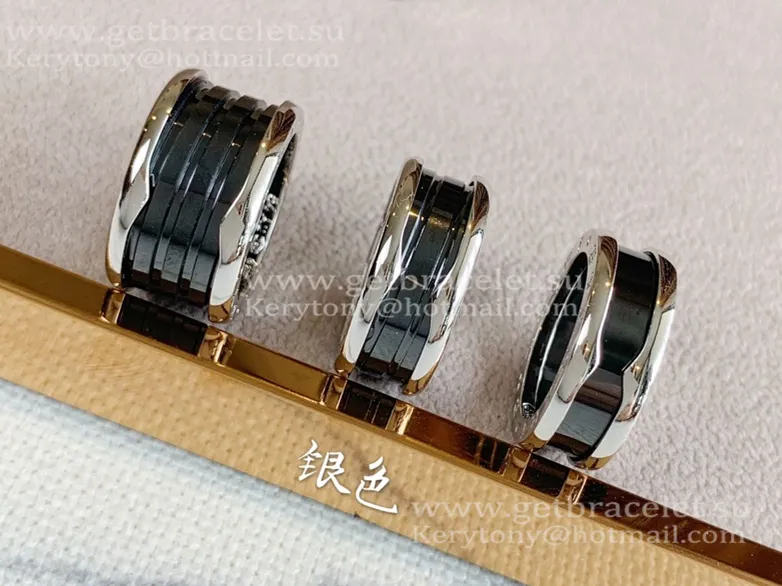 B.zero1 4-Band Rose Gold Ring with Black Ceramic