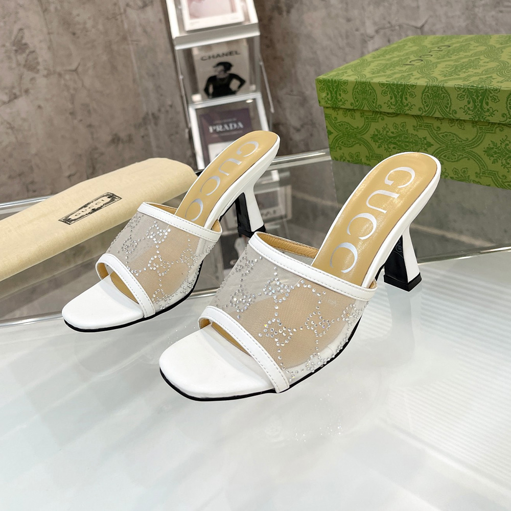 Gucci Mesh High heel Sandals Slide Sandal (Replica)