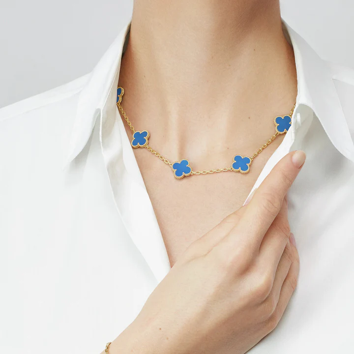 Clover Leaf Necklace,925 Silver, 18k Gold Plated,10 Motifs