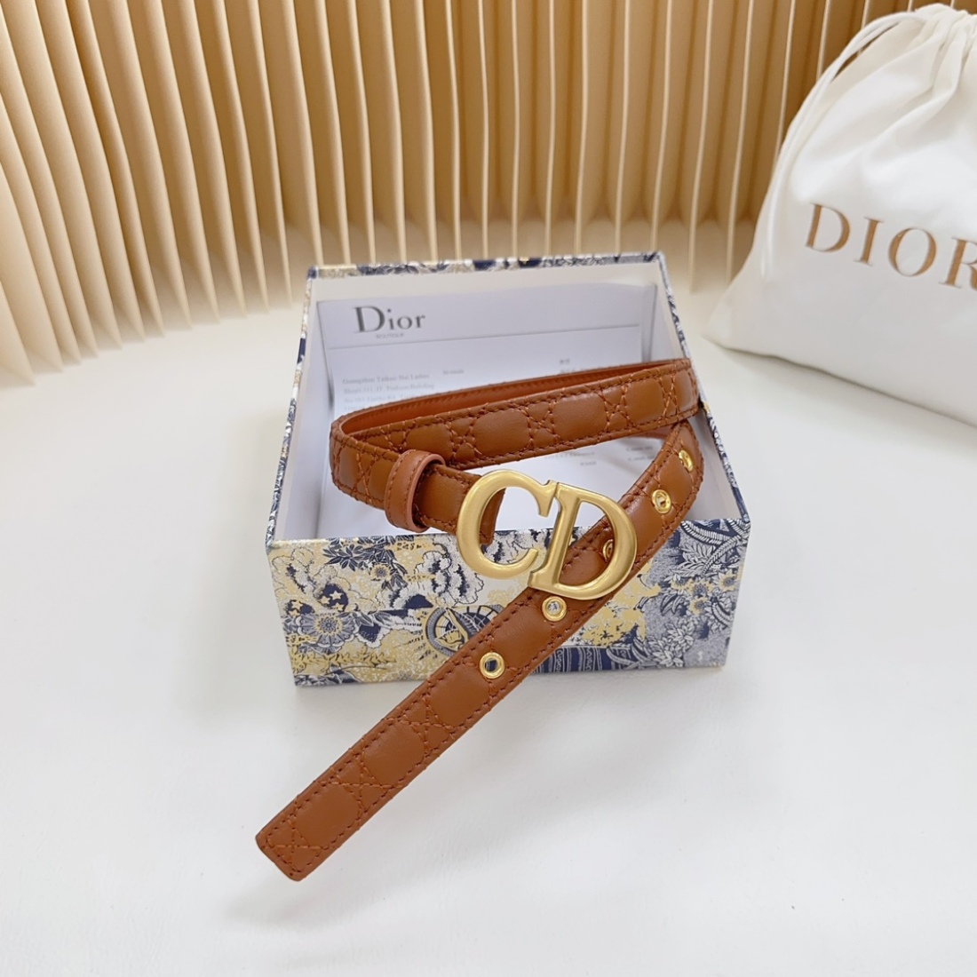 Dior double sided sheepskin with calf leather,  Women Belt 20MM