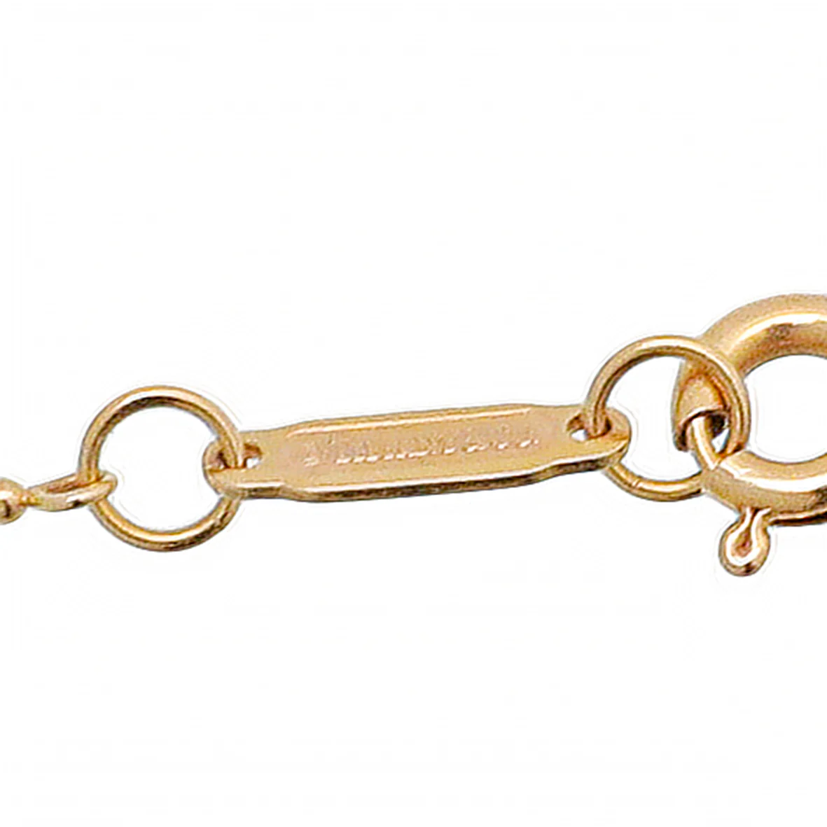 Tiffany & Co 18K Yellow Gold Diamond Daisy Key Pendant Beaded Chain Necklace