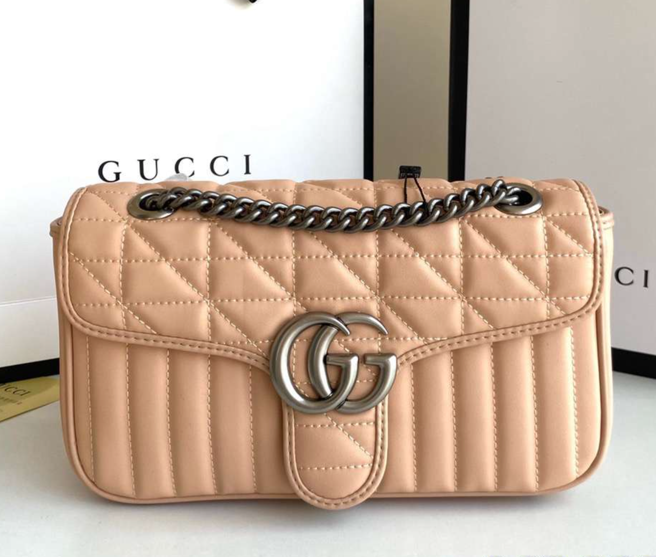 Gucci GG Marmont -Vertical stripes Shoulder Bag Handbag(Replica)