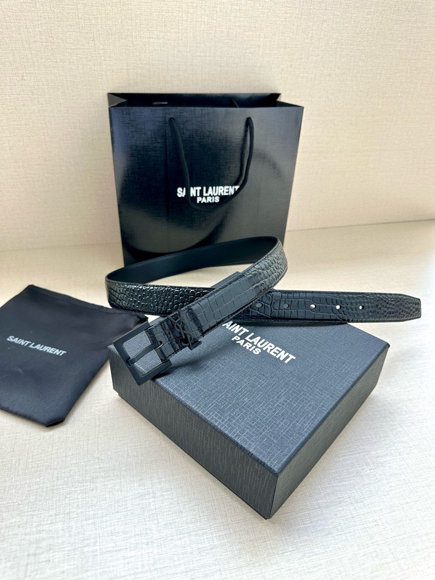 YSL Saint Laurent Leather Belts 1:1 Mirror Version