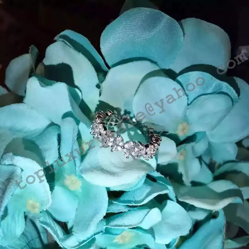 Tiffany Victoria Alternating Ring Diamonds Latest Design 925 Silver Nice Price GRP03666