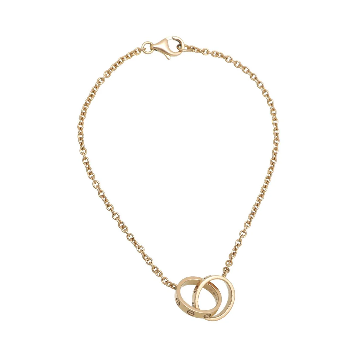 Cartier 18K Rose Gold Love Hoops Chain Bracelet