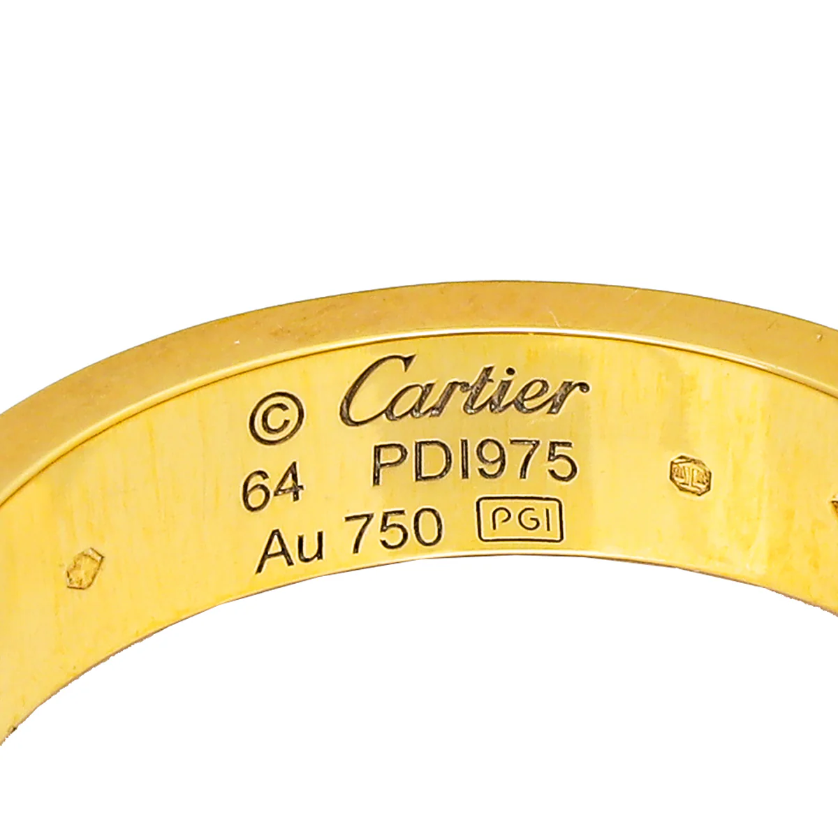 Cartier 18K Yellow Gold 3 Diamonds Love Ring 64