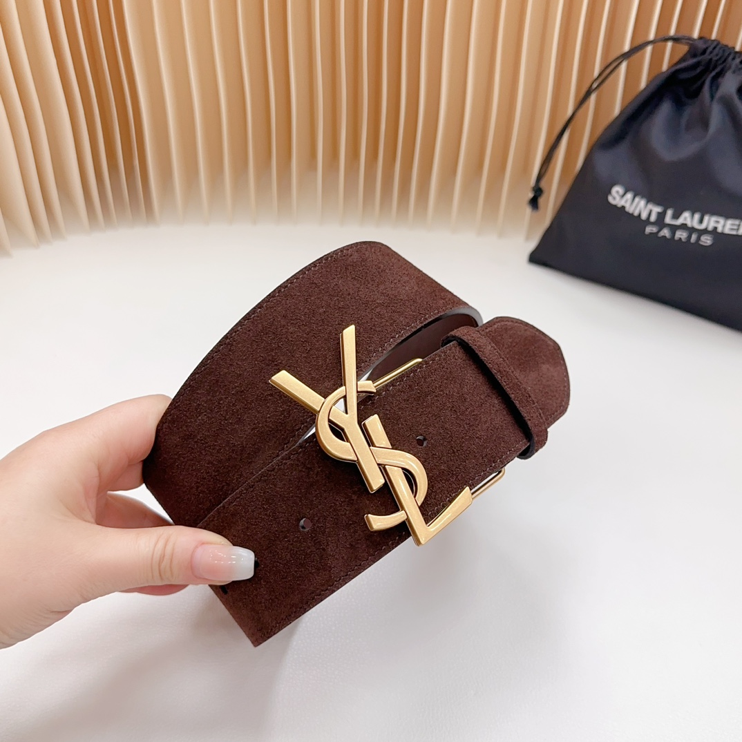 YSL Saint Laurent Leather Belts 1:1 Mirror Version