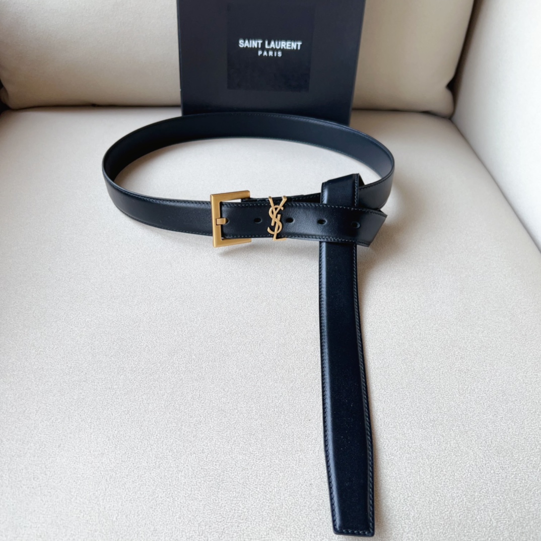 YSL Saint Laurent Leather Belts 1:1 Mirror Version