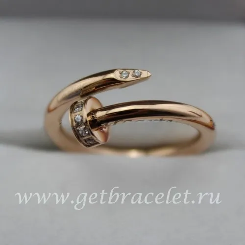 Imitation Cartier Juste Un Clou Ring Pink Gold Diamonds B4094800