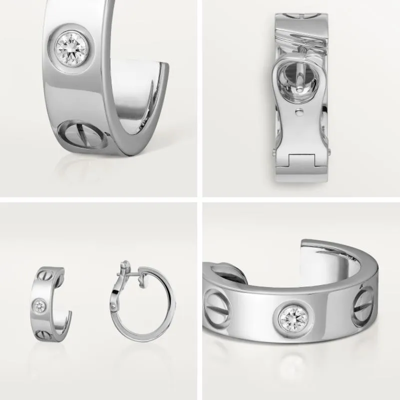 Cartier Love Clip Earrings With 2 Diamonds White Gold