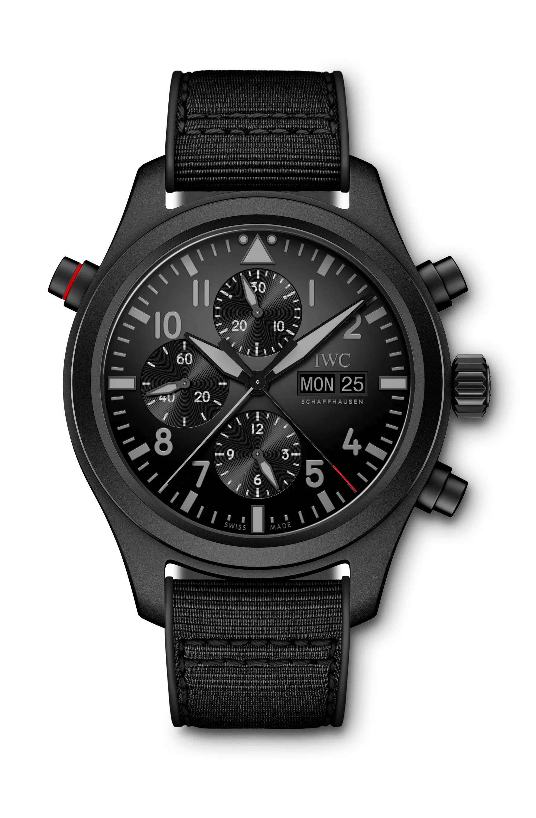 Schaffhausen Pilots watch double chronograph top gun ceratanium iw371815