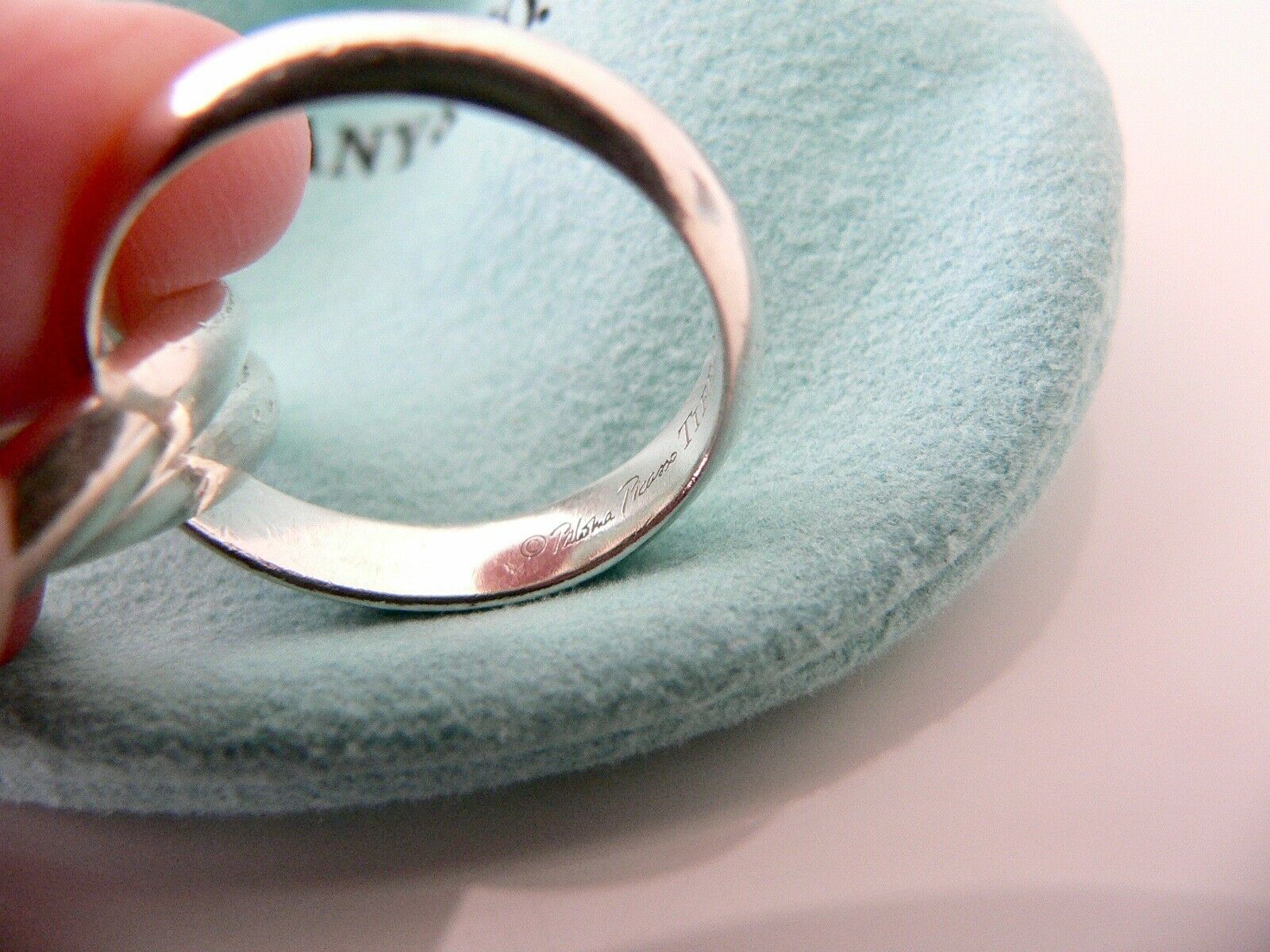Tiffany & Co Silver Picasso Califfe Triple Rolli Ring Band Sz 7 Gift Pouch Love Sterling 925