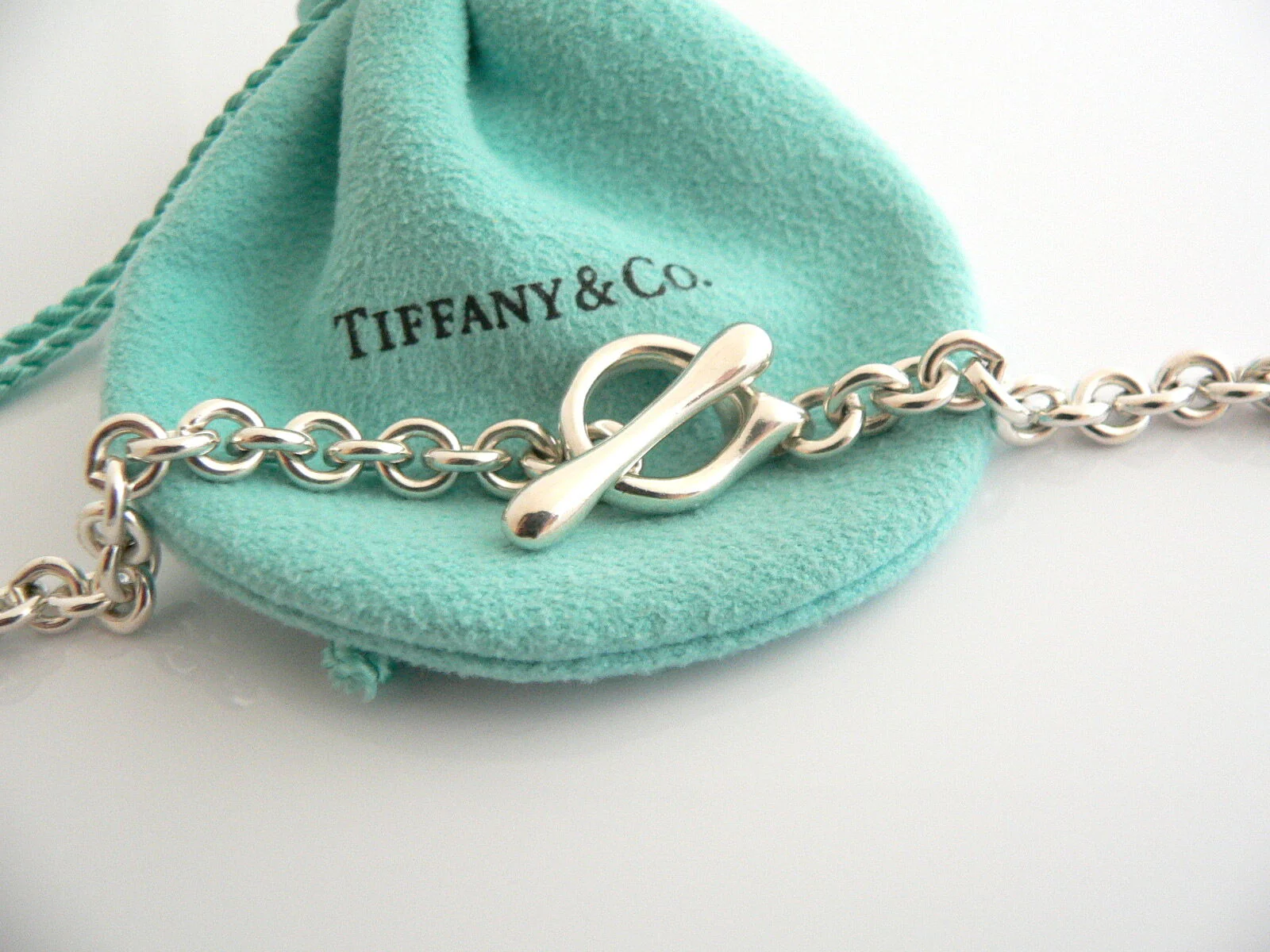 Tiffany & Co Silver Gemstone Toggle Necklace Smoky Quartz Pendant Clasp Gift Art