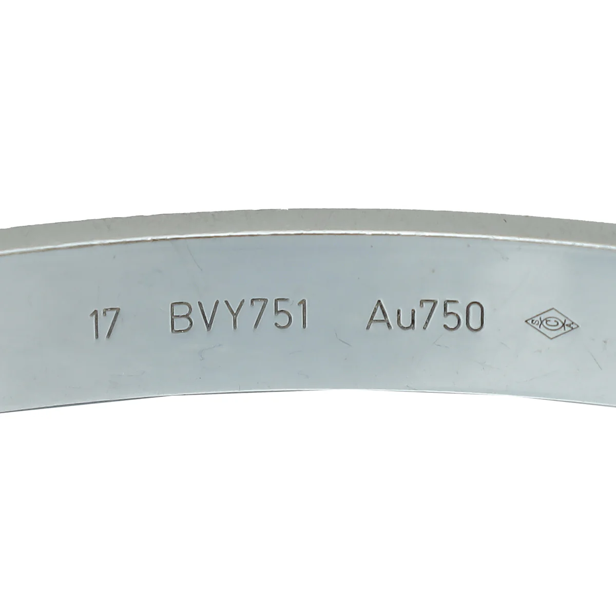 Cartier 18K White Gold 4 Diamond Love Bracelet 17