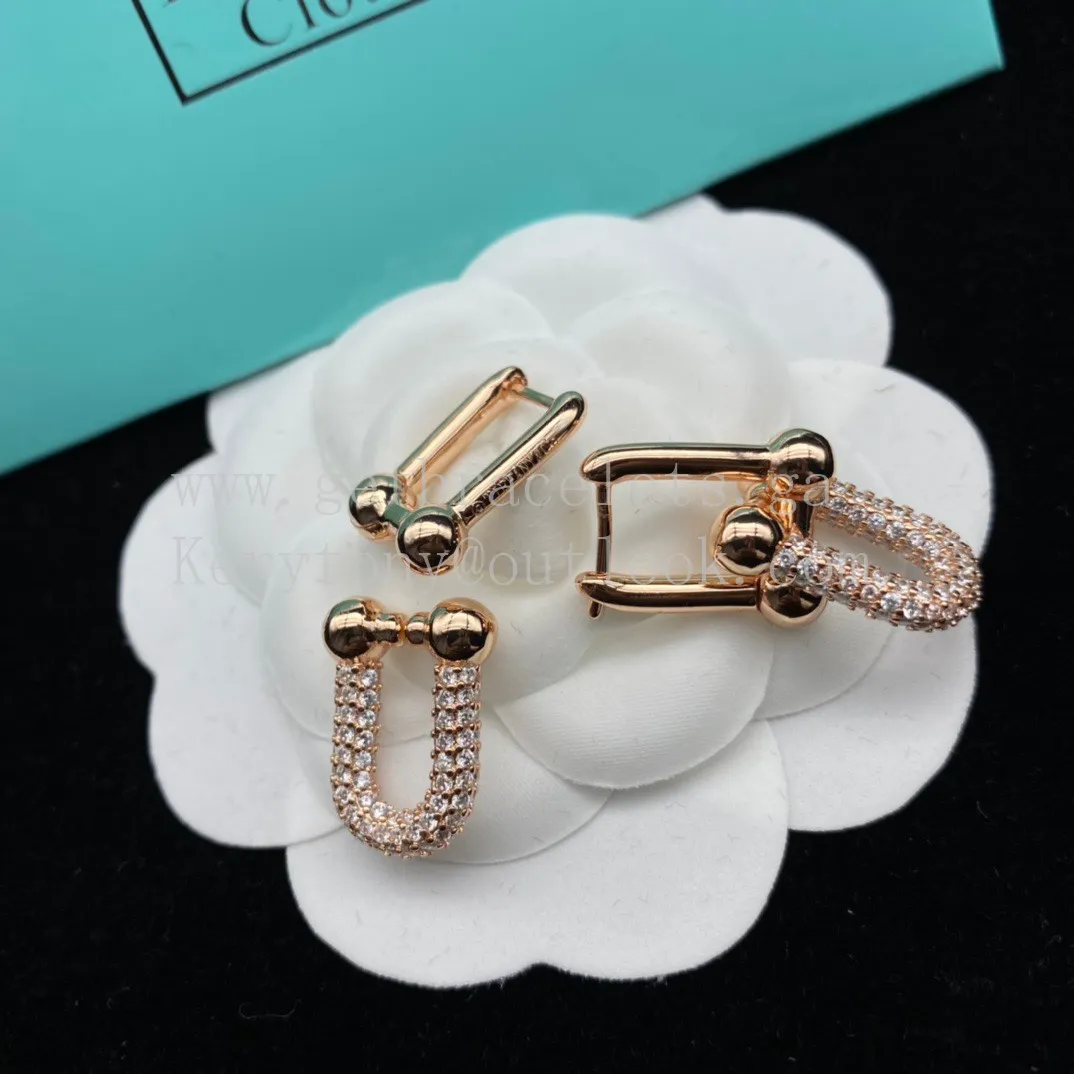 Tiffany HardWear Link Earrings in Yellow Gold/Rose Gold/White Gold With Diamonds