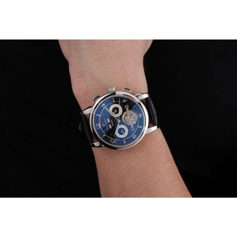 Perpetual Calendar Tourbillon Dial Black 44 mm, Stainless Steel