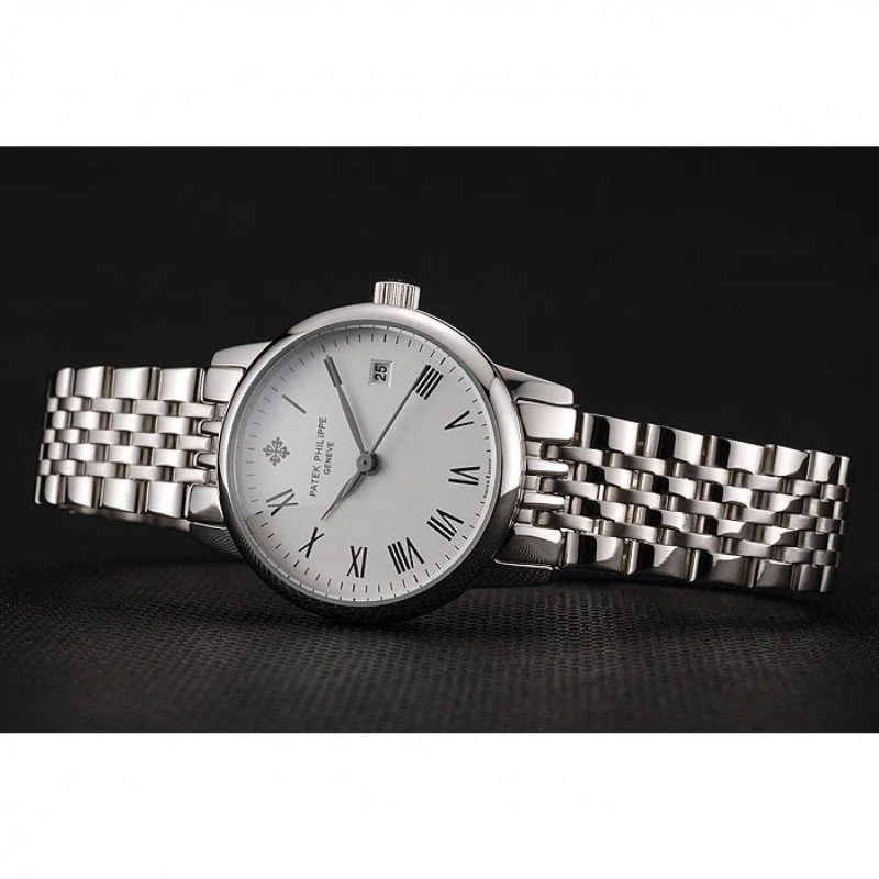 Calatrava Dial White 28 mm, Stainless Steel