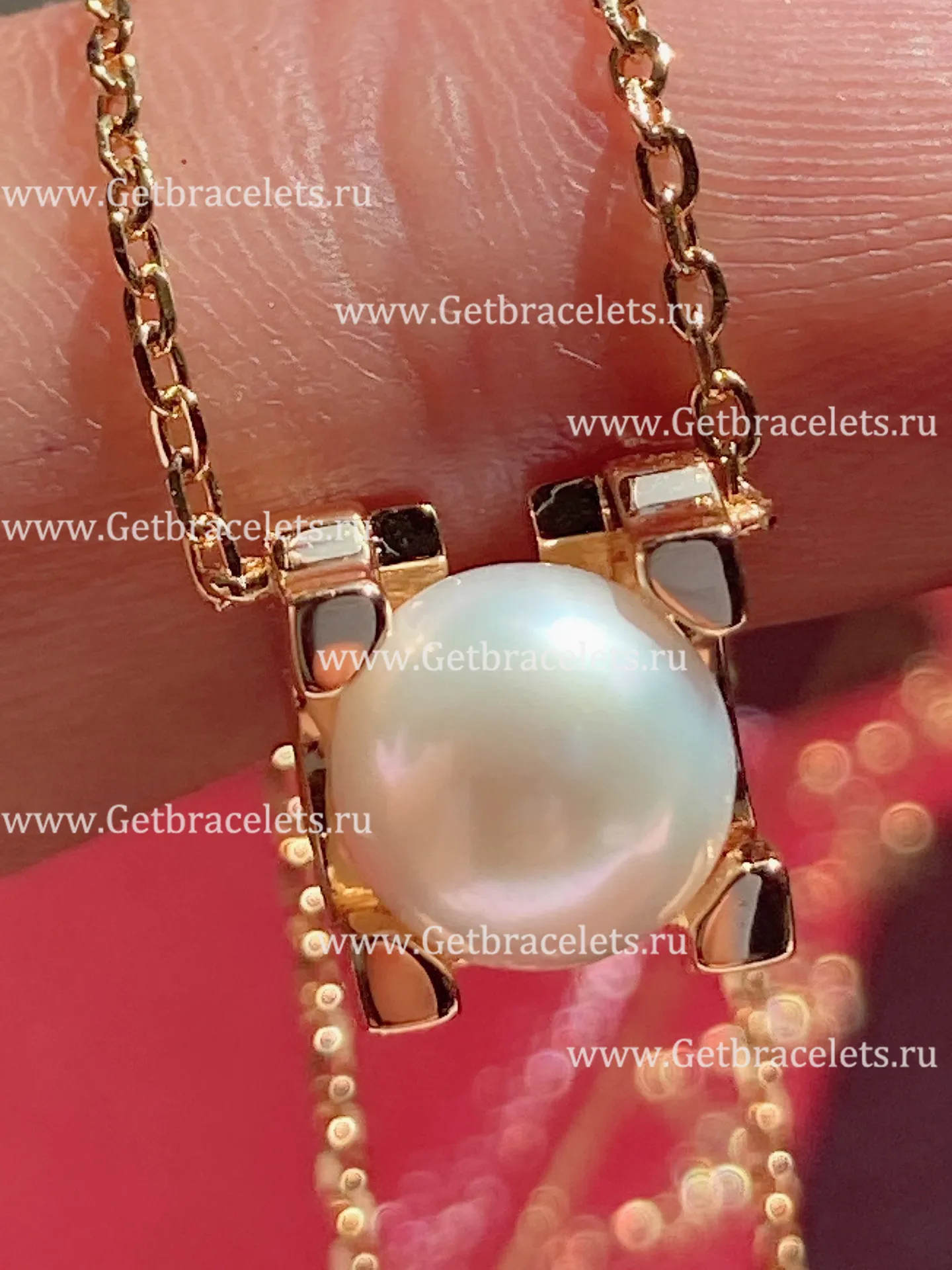 Replica C DE Cartier Necklace Rose Gold with Pearl B7059000
