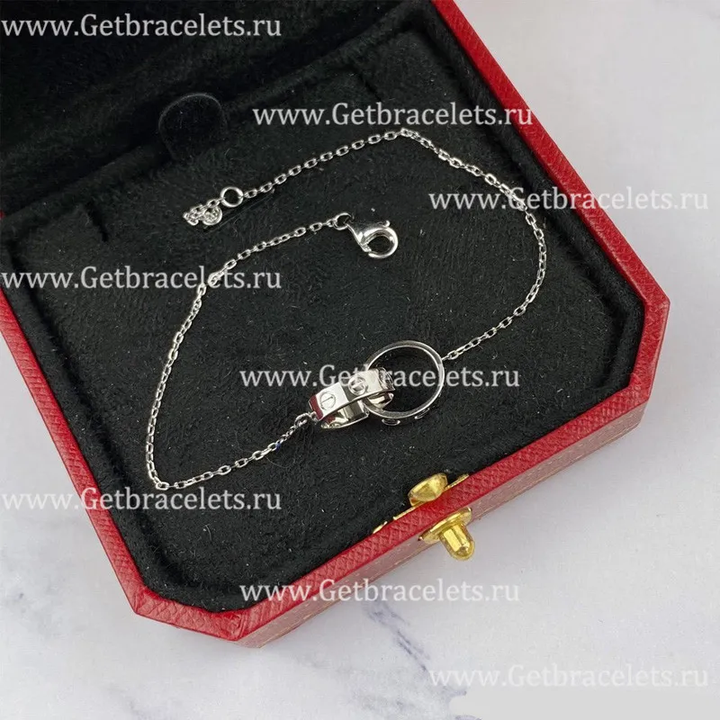 Replica Cariter Love Bracelet White Gold Double Ring B6027200