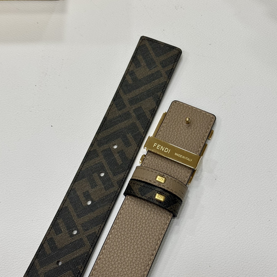 Fendi Leather Belts 1:1 Mirror Version