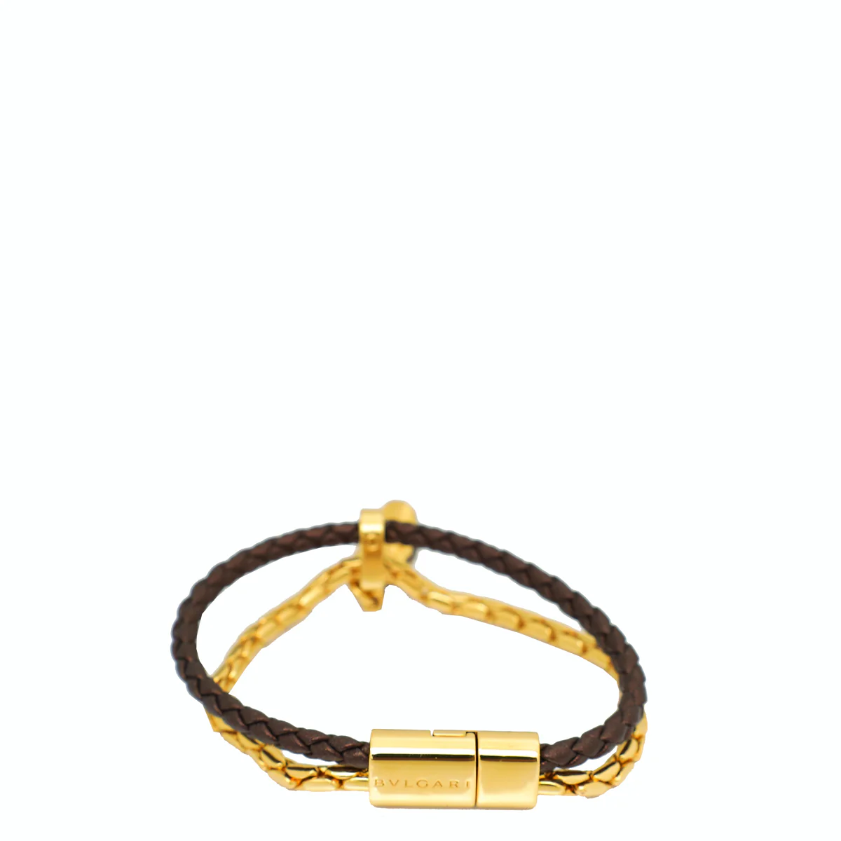 Bvlgari Metallic Chocolate Serpenti Forever Braided Chain Bracelet