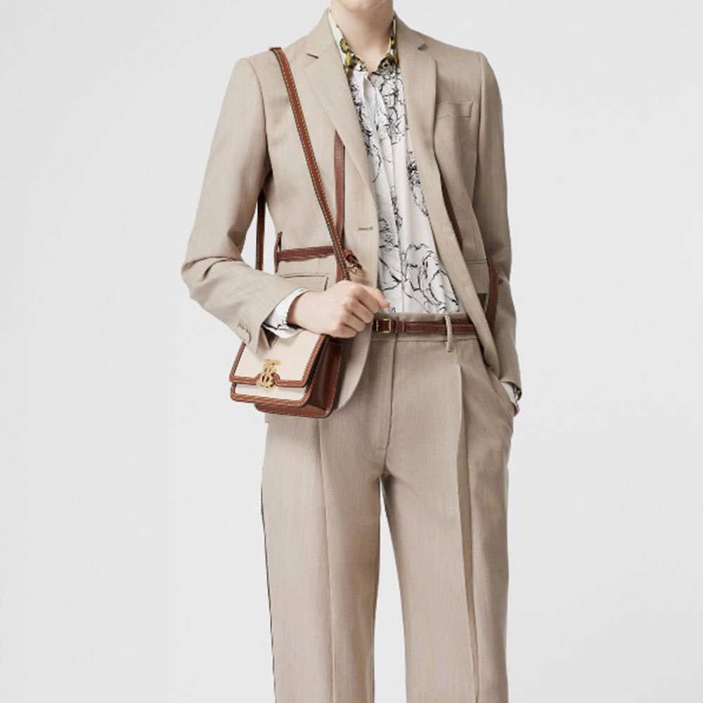 Burberry Canvas&leather Bag Small(Replica)