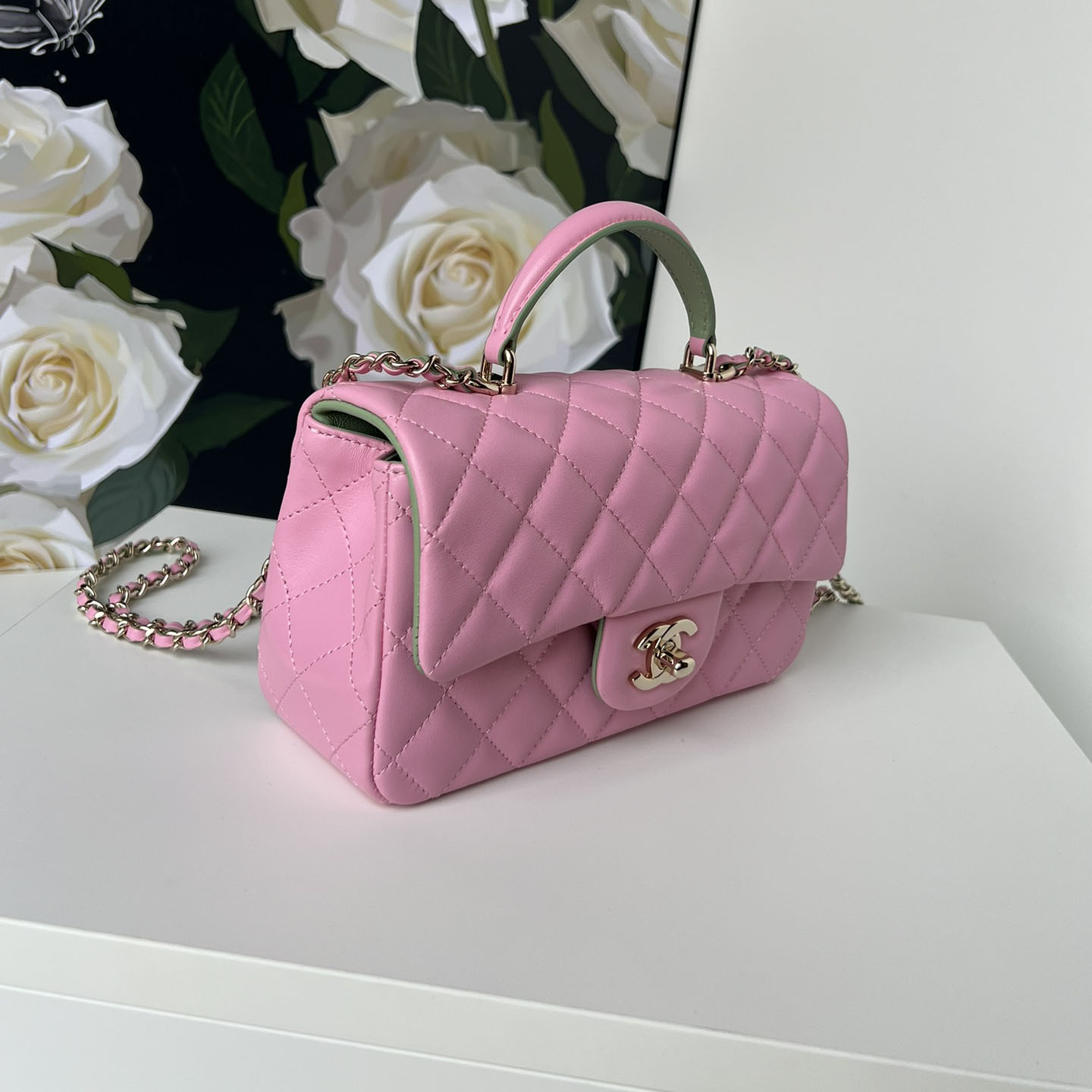 Chanel Classic Mini CF Mirror Version Flap Bag Top Handle Shoulder Bag Handbag 10A