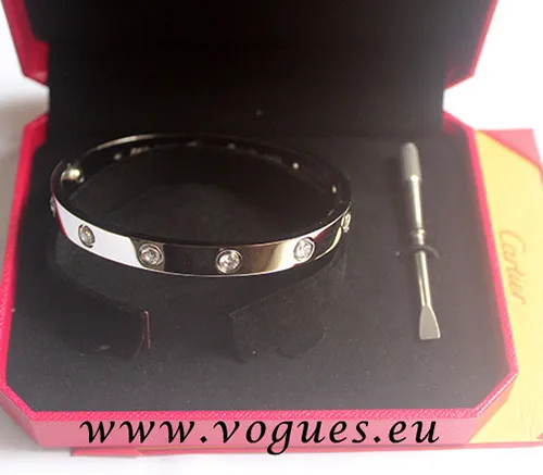 New Arrival Cartier Love Bracelet White Gold 10 Diamonds B6036117